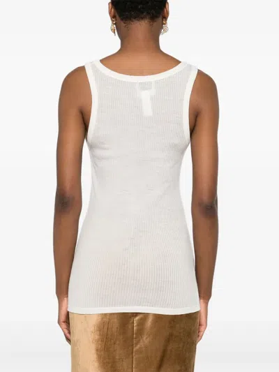Forte Forte Wool Ribbed American Tank Top In White