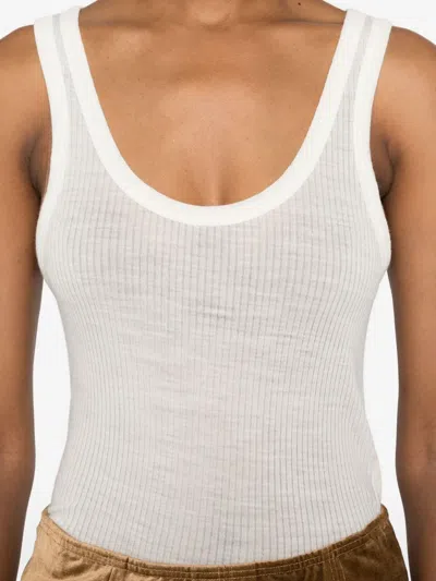 Forte Forte Wool Ribbed American Tank Top In White
