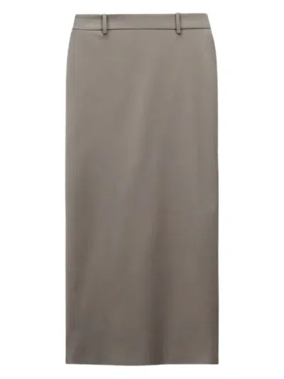 The Frankie Shop High-waisted Midi Skirt In Gray