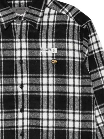 Musium Div. Patchwork Plaid Shirt In Black