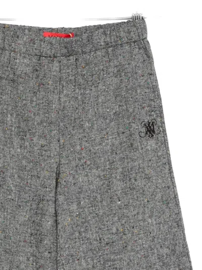 Max & Co Logo-embroidered Trousers In Gray