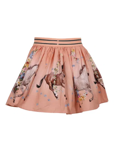 Molo Brenda Horse-print Skirt In Brown