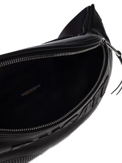 Dsquared2 X Ducati Embossed Zip Belt Bag In Black