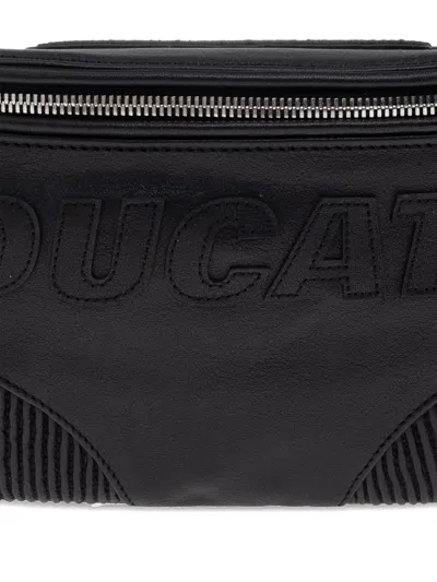 Dsquared2 X Ducati Embossed Zip Belt Bag In Black