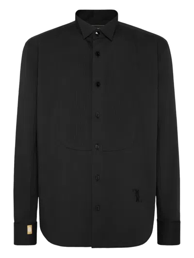 Billionaire Tuxedo Shirt Gold Cut In Black