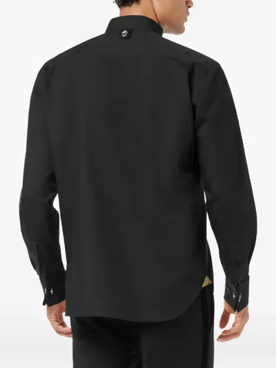 Billionaire Tuxedo Shirt Gold Cut In Black