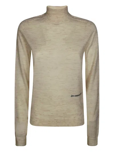 Jw Anderson J. W. Anderson Fitted Neutrals Turtleneck Jumper In Animal Print
