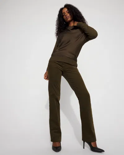 White House Black Market Satin Mix Snit Top In Green