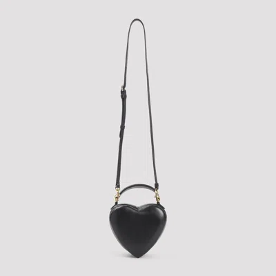 Moschino Heart-shaped Shoulder Bag With Adjustable Strap And Gold-tone Details In Black
