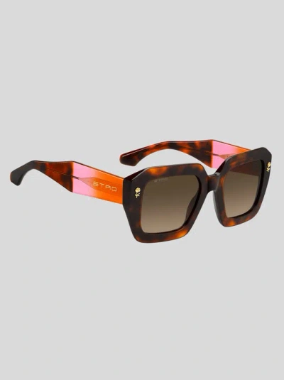 Etro 52mm Gradient Rectangular Sunglasses In Brown