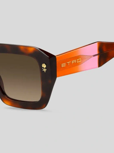 Etro 52mm Gradient Rectangular Sunglasses In Brown