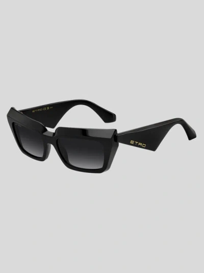 Etro 55mm Rectangular Sunglasses In Black