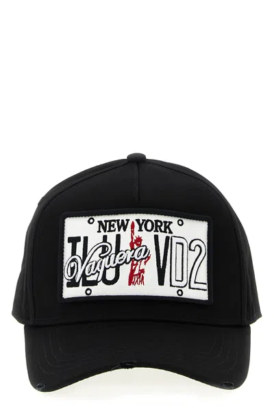 Dsquared2 Branded Baseball Cap Curved Peak In Black
