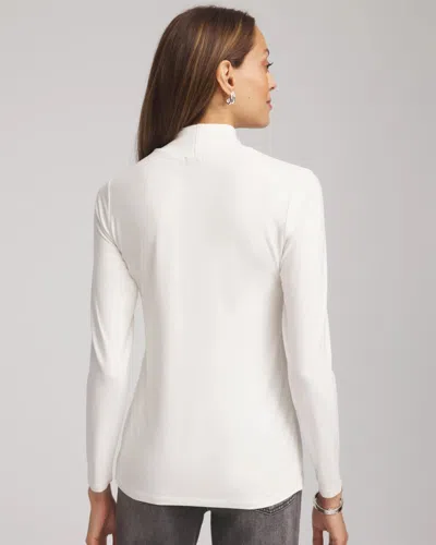 Chico's Touch Of Cool Mockneck Layering Tee In White In White