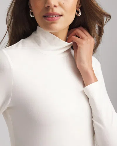 Chico's Touch Of Cool Mockneck Layering Tee In White In White