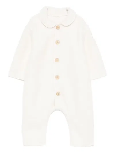 Teddy & Minou Button-up Romper In White