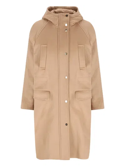 Max Mara Alcade Long Parka In Brown