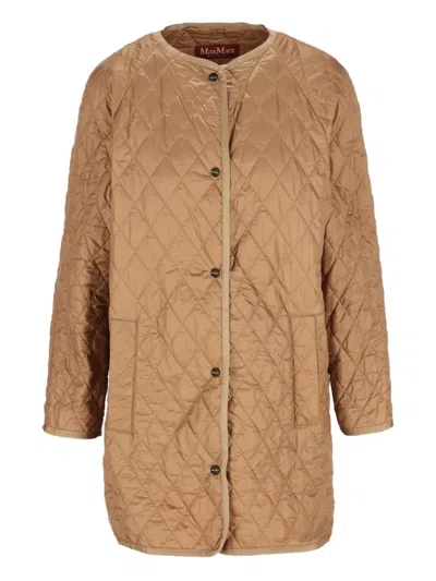 Max Mara Alcade Long Parka In Brown