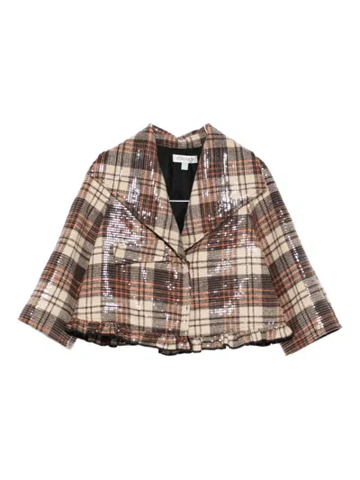 Alapage Plaid Sequin-embellished Jacket In Multi