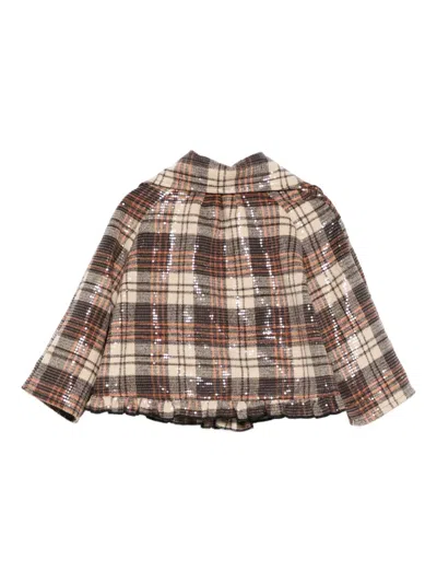 Alapage Plaid Sequin-embellished Jacket In Multi
