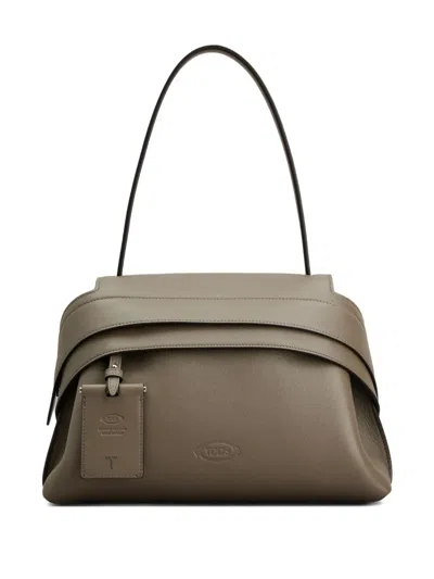 Tod's Wave Bag In Leather Small In Brown