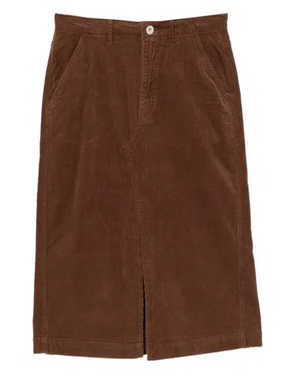 标贴中长半身裙