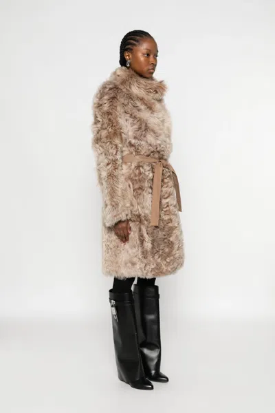 Yves Salomon Coats Brown In Neutral