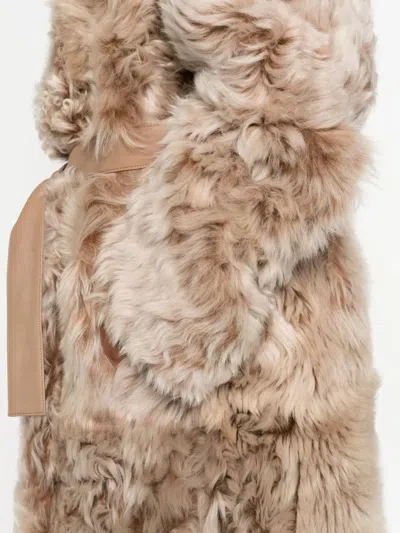 Yves Salomon Coats Brown In Neutral