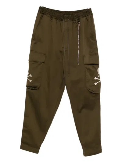 Mastermind Japan Cargo Trousers With Ribbons On The Pockets In Green