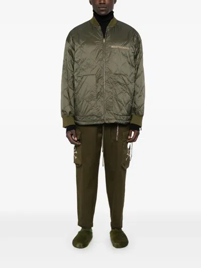 Mastermind Japan Cargo Trousers With Ribbons On The Pockets In Green