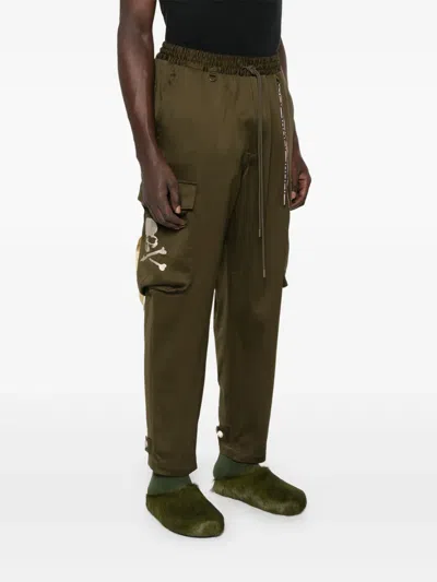 Mastermind Japan Cargo Trousers With Ribbons On The Pockets In Green