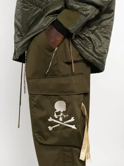 Mastermind Japan Cargo Trousers With Ribbons On The Pockets In Green