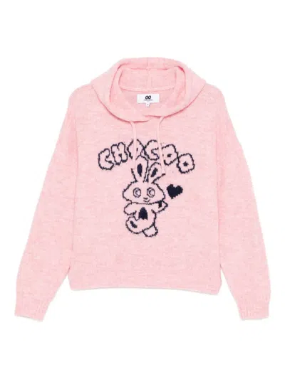 Chocoolate Graphic-print Hoodie In Pink