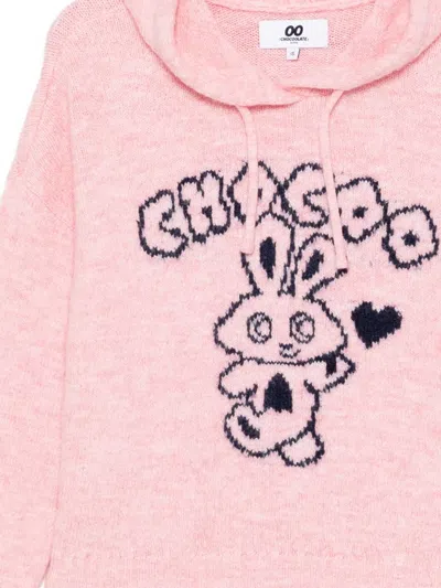 Chocoolate Graphic-print Hoodie In Pink