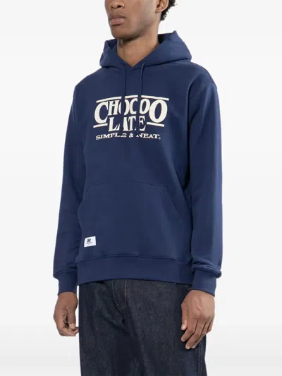 Chocoolate Logo-embossed Hoodie In Blue
