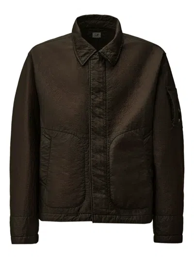C.p. Company Feltro Bi-film Pocket Jacket In Brown