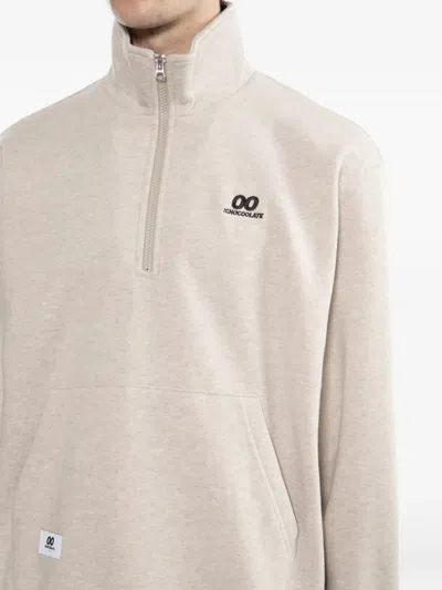 Chocoolate Logo Zip-up Sweatshirt In Neutral