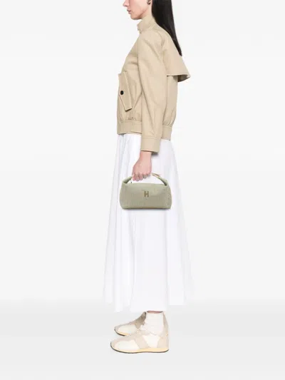 Pre-owned Hermes 2020-2025 Large Wool Bride A Brac H Natte Case Vanity Bag In White