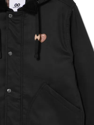 Chocoolate Heart-patch Jacket In Black