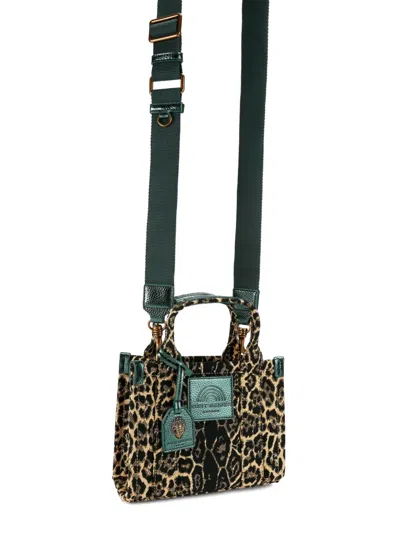 Kurt Geiger Leopard Print Southbank Extra Small Tote In Brown