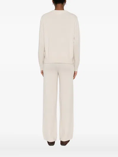 Soft Goat Cashmere Jumper And Trouser Set In Neutral