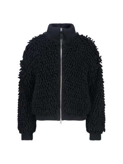 Moncler Genius X Ee72 By Edward Enninful Wool-blend Down Cardigan In Black