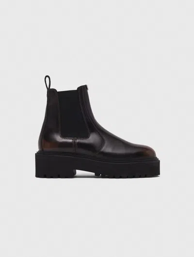 Maje Chelsea Boots In Brown