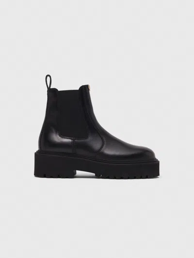 Maje Chelsea Boots In Black