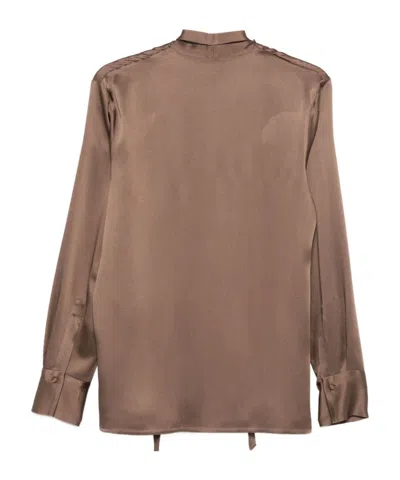 Antonelli Shirt With Tie Collar In Brown