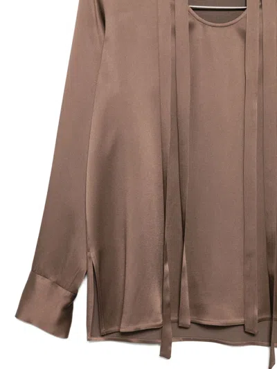 Antonelli Shirt With Tie Collar In Brown