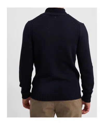 Dondup Man Turtleneck Midnight Blue Size 40 Wool In Black