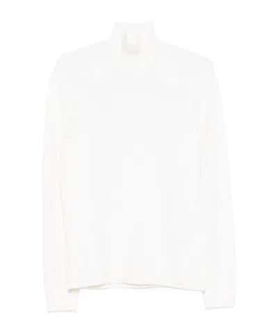 Dondup White High Neck Pullover In White