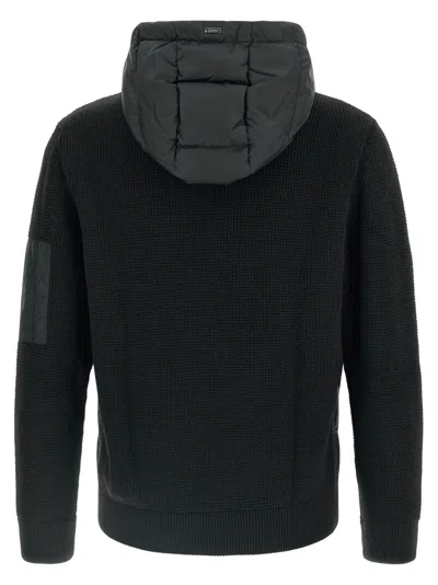 Herno Padded Bomber Jacket With Wool Sleeves Clothing In Black