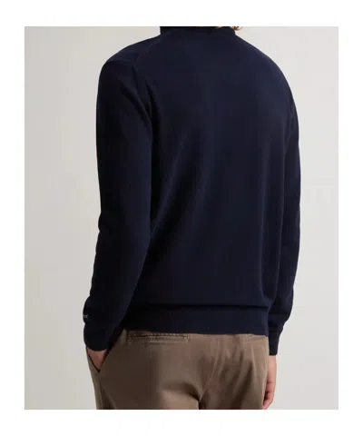 Woolrich Lambswool Turtleneck Sweater In Blue